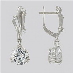 Серьги из серебра с фианитами, 94020279