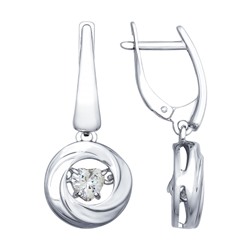 Серьги из серебра со Swarovski Zirconia, 89020090