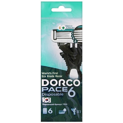 Станок для бритья с несъемной головкой DORCO PACE-6 (10 шт.) в коробке, SXA 100-10P (10X1шт =10 станков)