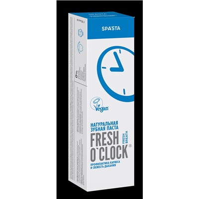 Натуральная зубная паста FRESH O'CLOCK Профилактика кариеса и свежесть дыхания, 90 мл