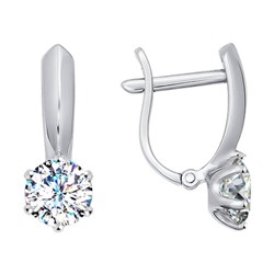 Серьги из белого золота со Swarovski Zirconia, 81020232