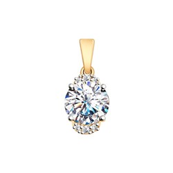 Подвеска из золочёного серебра со Swarovski Zirconia, 89030025