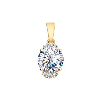 Подвеска из золочёного серебра со Swarovski Zirconia, 89030025