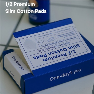 One-day's You Тонкие хлопковые пэды для тонера / Premium Slim Cotton Pads 1/2, 20 шт.