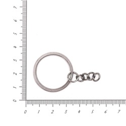 Кольца для брелков с цепочкой 30мм 25шт SF-329 т.серебро 302-174