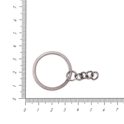 Кольца для брелков с цепочкой 30мм 25шт SF-329 т.серебро 302-174