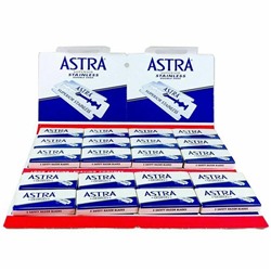 Лезвия для бритья классические двусторонние Astra Stainless (Чехия) 5шт. (20X5шт. =100 лезвий) на карте