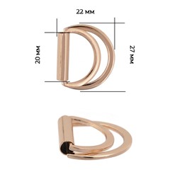 Полукольцо двойное металл TBY-3В1117.1 27х22мм золото