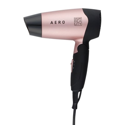 Dewal Beauty Фен для волос дорожный / Aero Rose HD1002-Rose, 1400 Вт, чёрно-розовый