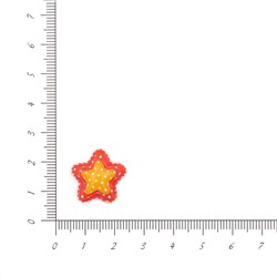 Кабошон Звездочка в горошек 18х18мм SF-5731 25шт красный/желтый 356-240