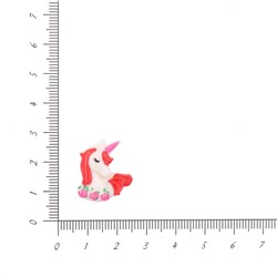 Кабошон Единорог 22х20мм SF-3822 25шт красный 256-891
