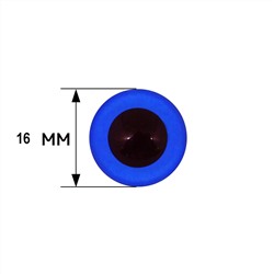 Глазки клеевые 16мм 6шт синий 28549