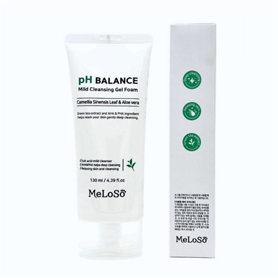 MeLoSo Очищающая пенка для лица с экстрактом камелии и алоэ / pH Balance Mild Cleansing Gel Foam, 130 мл