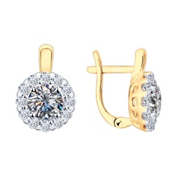 Серьги из золочёного серебра со Swarovski Zirconia, 89020070