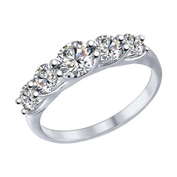 Кольцо из серебра со Swarovski Zirconia, 89010041