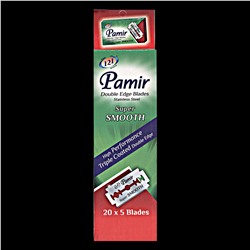 Лезвия для бритья классические двусторонние Pamir Stainless Steel Extra Smooth 5шт. (20X5шт. =100 лезвий) в картонном блоке