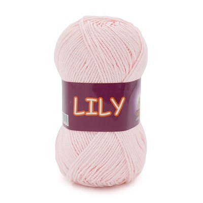 Lily 1611 100%мерс.хлопок 50г/125м. (Индия),  роз.пудра