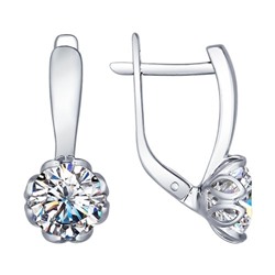 Серьги из серебра со Swarovski Zirconia, 89020027