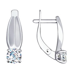 Серьги из белого золота со Swarovski Zirconia, 81020379