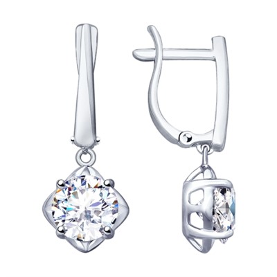 Серьги из серебра со Swarovski Zirconia, 89020109