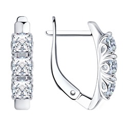 Серьги из серебра со Swarovski Zirconia, 89020054