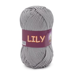 Lily 1605 100%мерс.хлопок 50г/125м. (Индия),  т.серебро