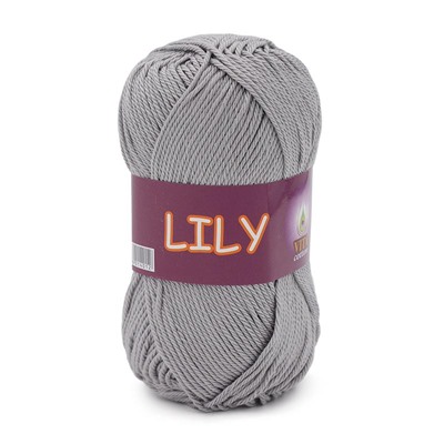 Lily 1605 100%мерс.хлопок 50г/125м. (Индия),  т.серебро