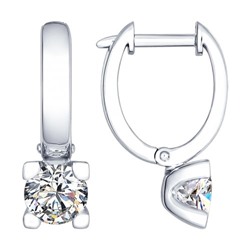 Серьги из серебра со Swarovski Zirconia, 89020048