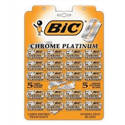 Лезвия для бритья классические двусторонние BIC Chrome Platinum 5шт.(20X5шт. =100 лезвий) на карте