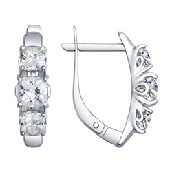 Серьги из серебра со Swarovski Zirconia, 89020058