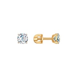 Серьги-пусеты из золота со Swarovski Zirconia, 81020228