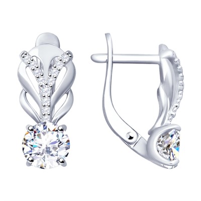 Серьги из серебра со Swarovski Zirconia, 89020098