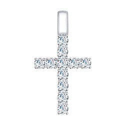 Крест из белого золота  со Swarovski Zirconia, 81030073