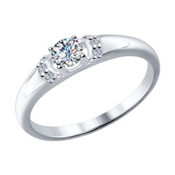 Кольцо из серебра с swarovski zirconia, 89010035