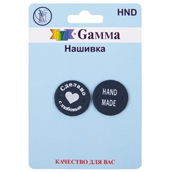 Нашивка Hand made HND 02-6 2шт круг т.синий