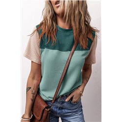 Skobeloff Rib Textured Colorblock T Shirt