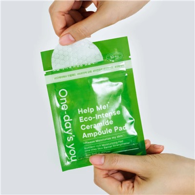 One-day's You Очищающие тонер-пэды для лица с церамидами / Handy Help Me Eco-Intense Ceramide Ampoule Pad, 10 шт.