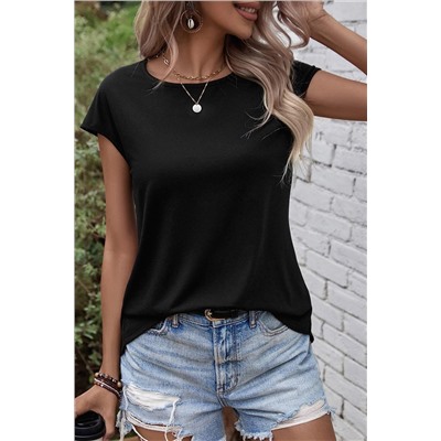 Black Pearls Embellished Twist Back Tee