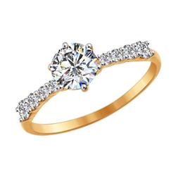 Помолвочное кольцо из золота со Swarovski Zirconia, 81010240