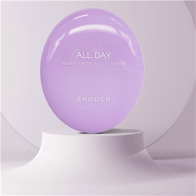 Enough Увлажняющий тональный кушон для лица №21 / All Day Dewey Water Full Cushion SPF 50+ PA++++, бежевый, 12 г + запаска 12 г