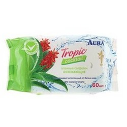 AURA TROPIC влажн.салфетки 60шт