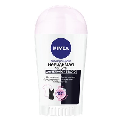 Nivea стик невид.защ бел/чер.40мл