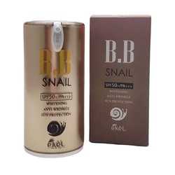 Ekel ВВ крем с экстрактом улитки для лица / BB Snail Cream SPF 21 Whitening Anti-Wrinkle Sun Protector 50+/PA (Pump), 50 мл