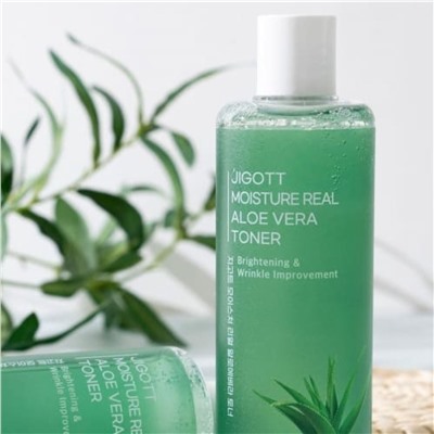 Jigott Увлажняющий тонер с экстрактом алоэ / Moisture Real Aloe Vera Toner, 300 мл