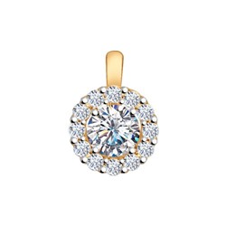 Подвеска из золочёного серебра со Swarovski Zirconia, 89030023