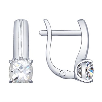 Серьги из серебра со Swarovski Zirconia, 89020057