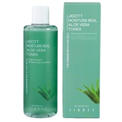 Jigott Увлажняющий тонер с экстрактом алоэ / Moisture Real Aloe Vera Toner, 300 мл