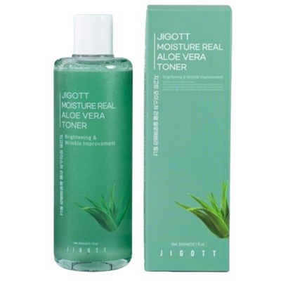 Jigott Увлажняющий тонер с экстрактом алоэ / Moisture Real Aloe Vera Toner, 300 мл