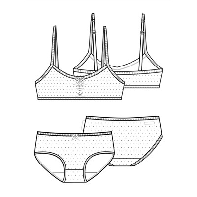 Комплект трикотажный для девочек: топ, трусы