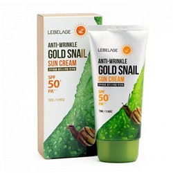 Lebelage Солнцезащитный крем для лица с муцином улитки / Anti-Wrinkle Gold Snail Sun Cream SPF50+PA+, 70 мл